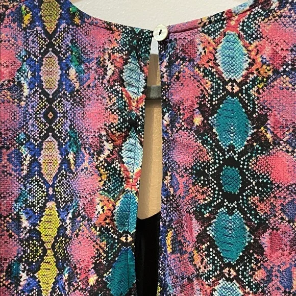 Show Me Your Mumu Boho Colorful Patterned Women's Top Dress Small Sheer Sleeves - Picture 9 of 12